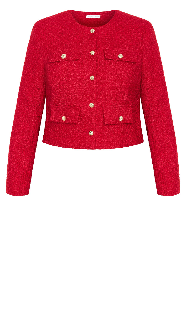 Krystal Boucle Jacket - red