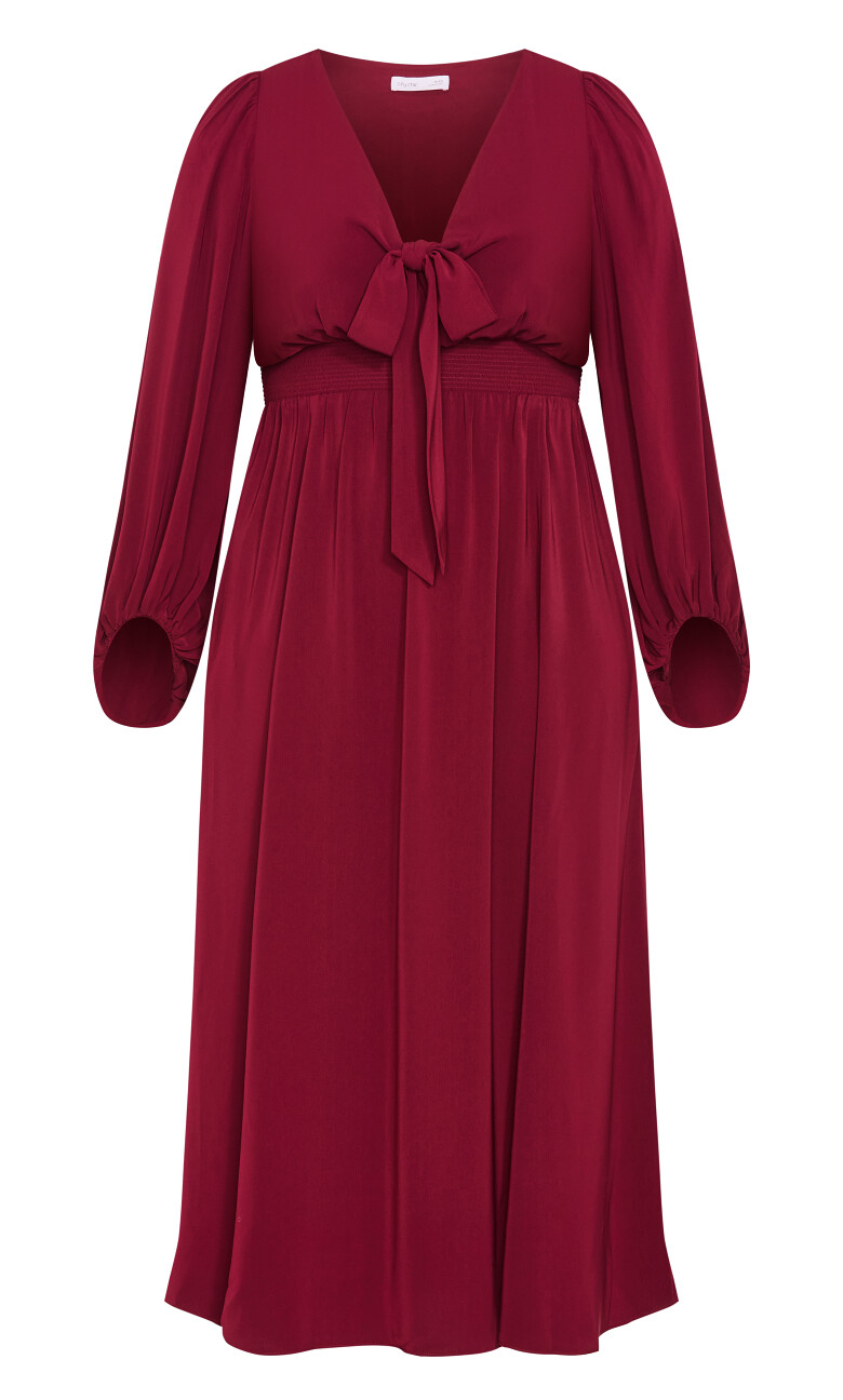 Ivanna V Neck Maxi Dress - dark cherry