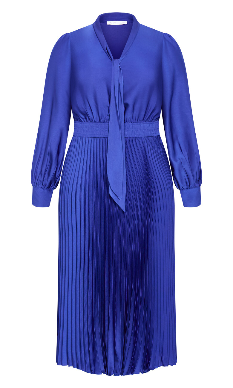 Marily Pleat Midi Dress - sapphire