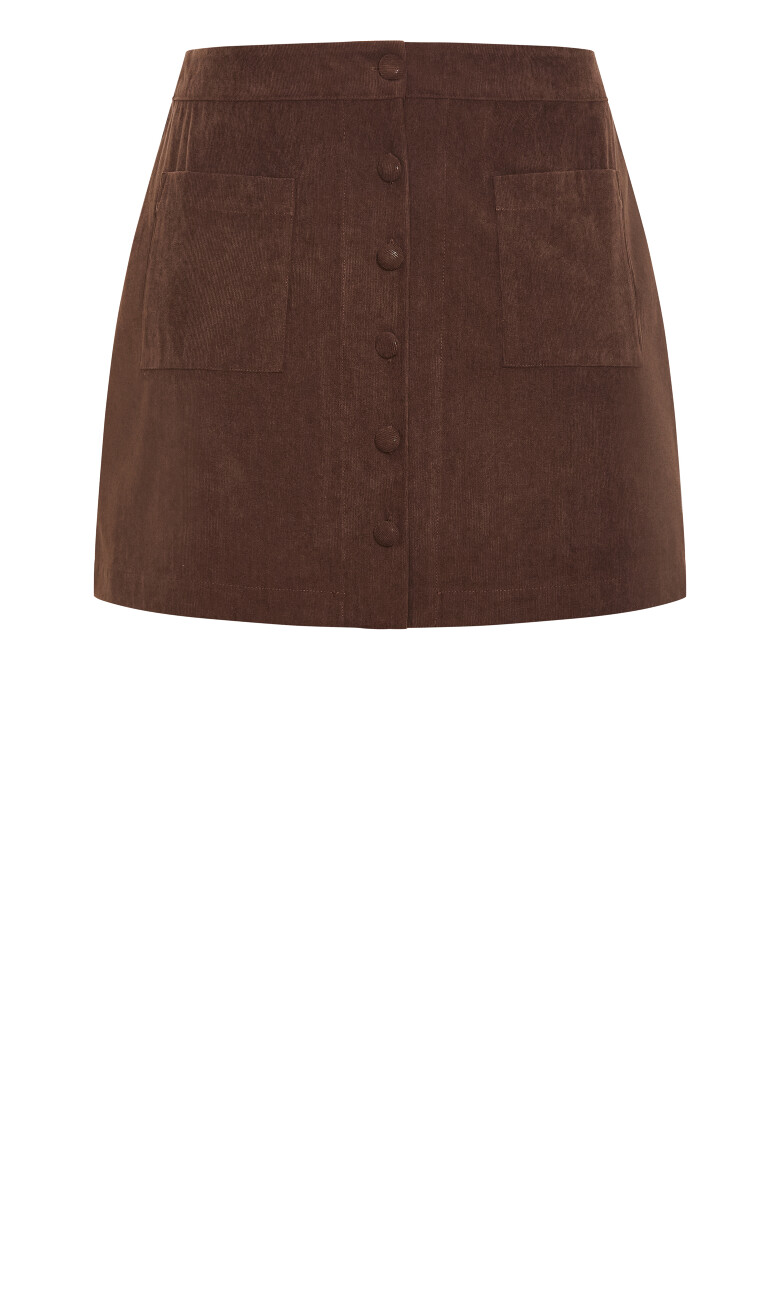 Alana Corduroy Mini Skirt - chocolate