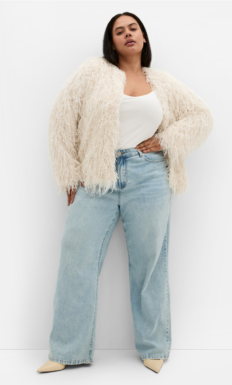 Plus Size Sparkle Queen Jacket - Cream