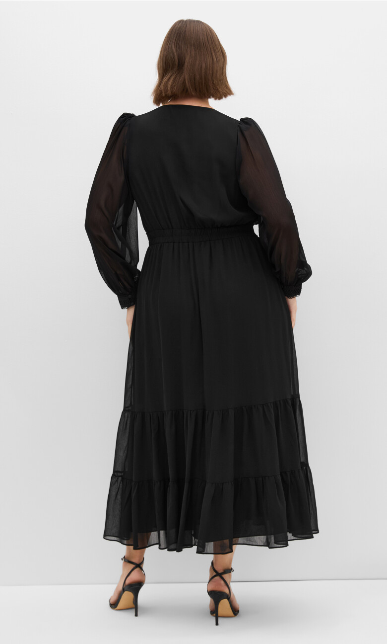 Kianna Long Sleeve Maxi Dress - black
