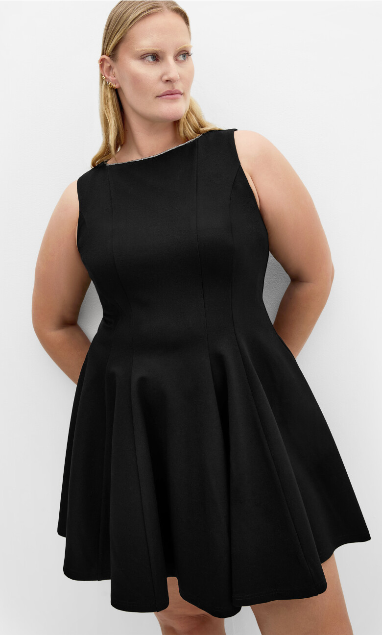 Mary Skater Mini Dress - black