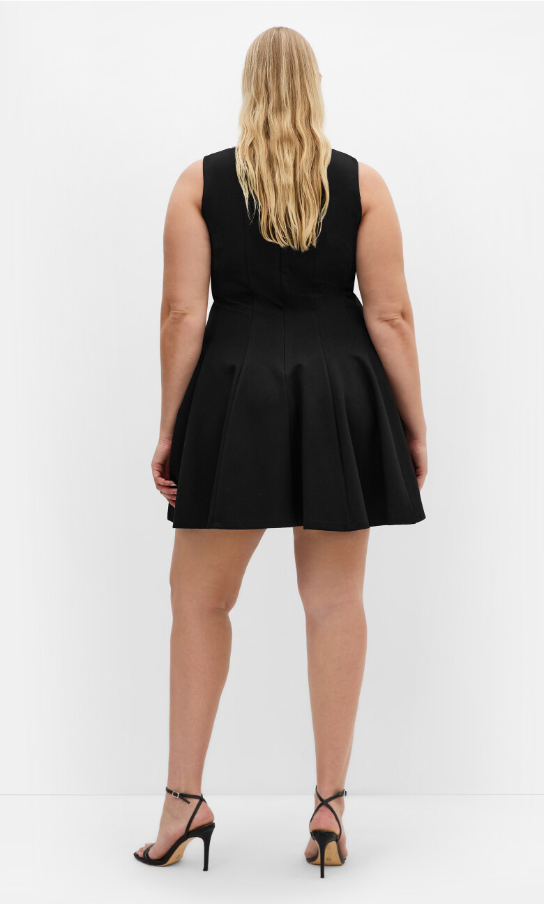 Mary Skater Mini Dress - black