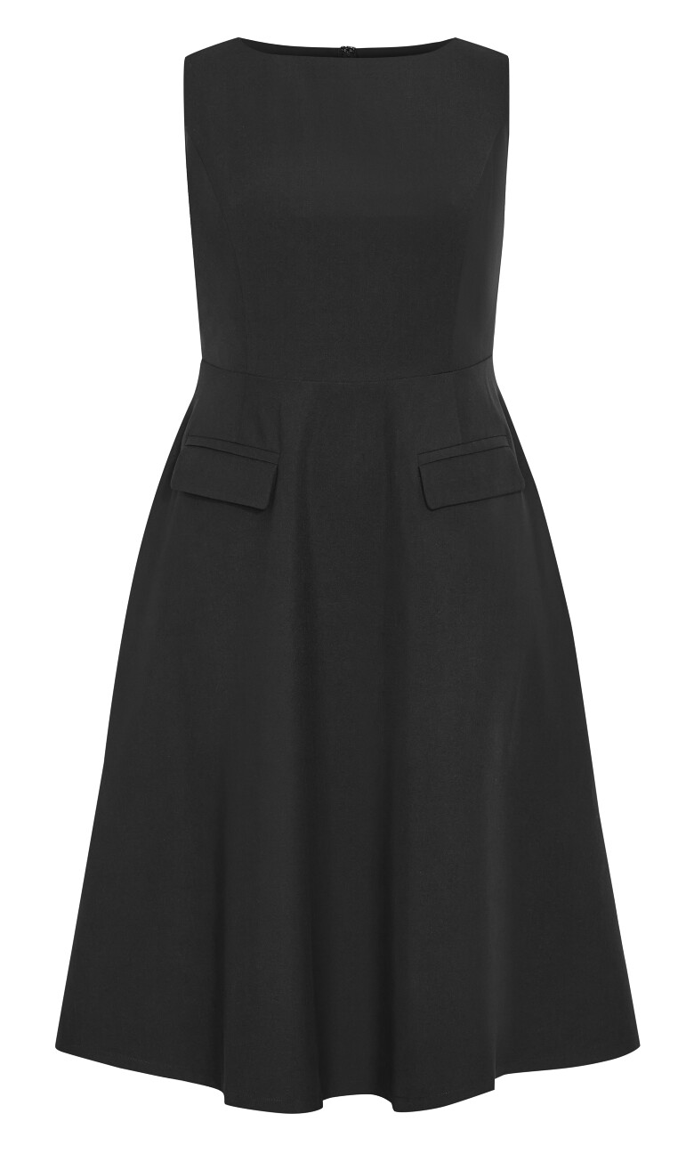 Dynamic Skater Midi Dress - black