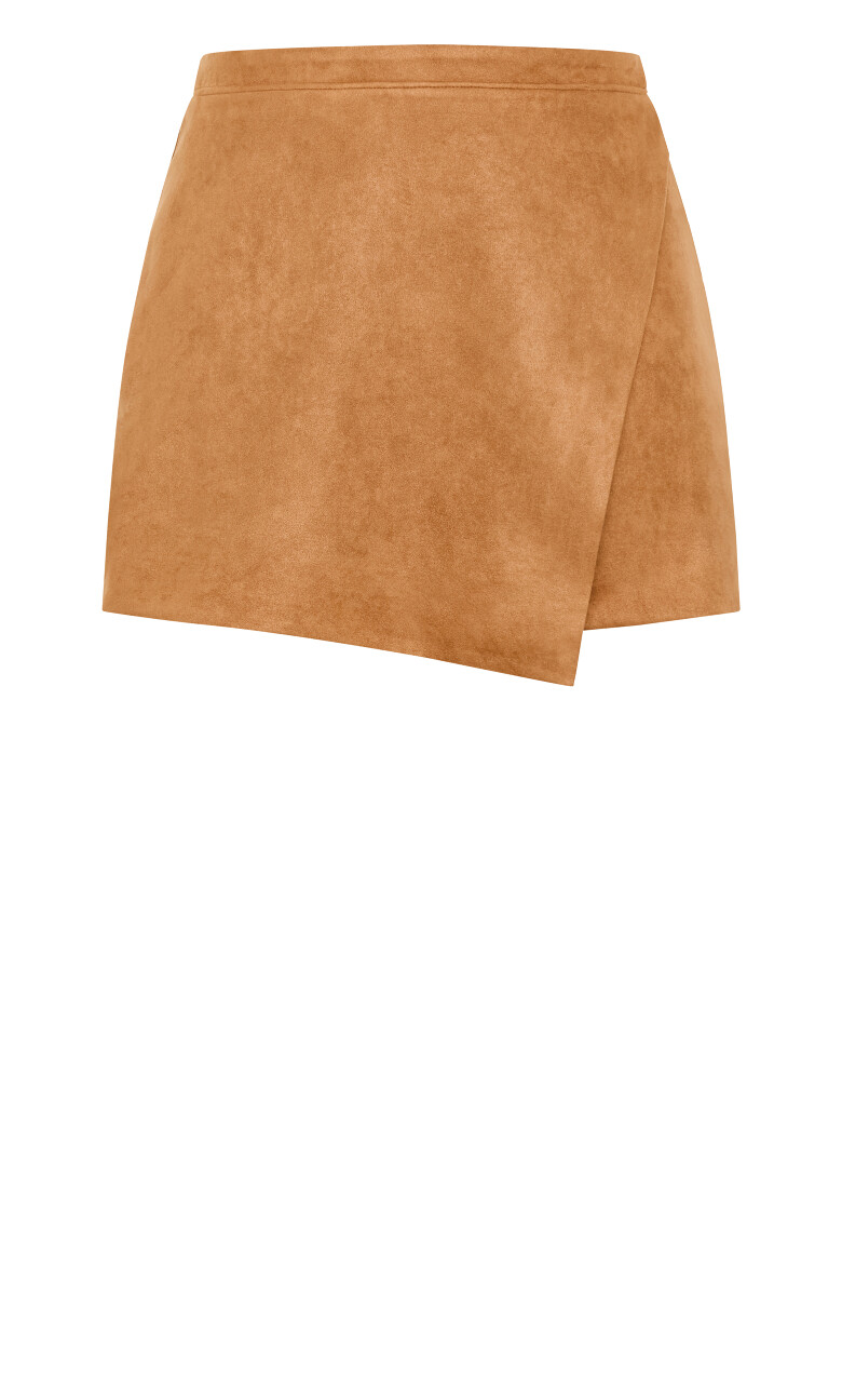 Sueded Mini Skort - caramel
