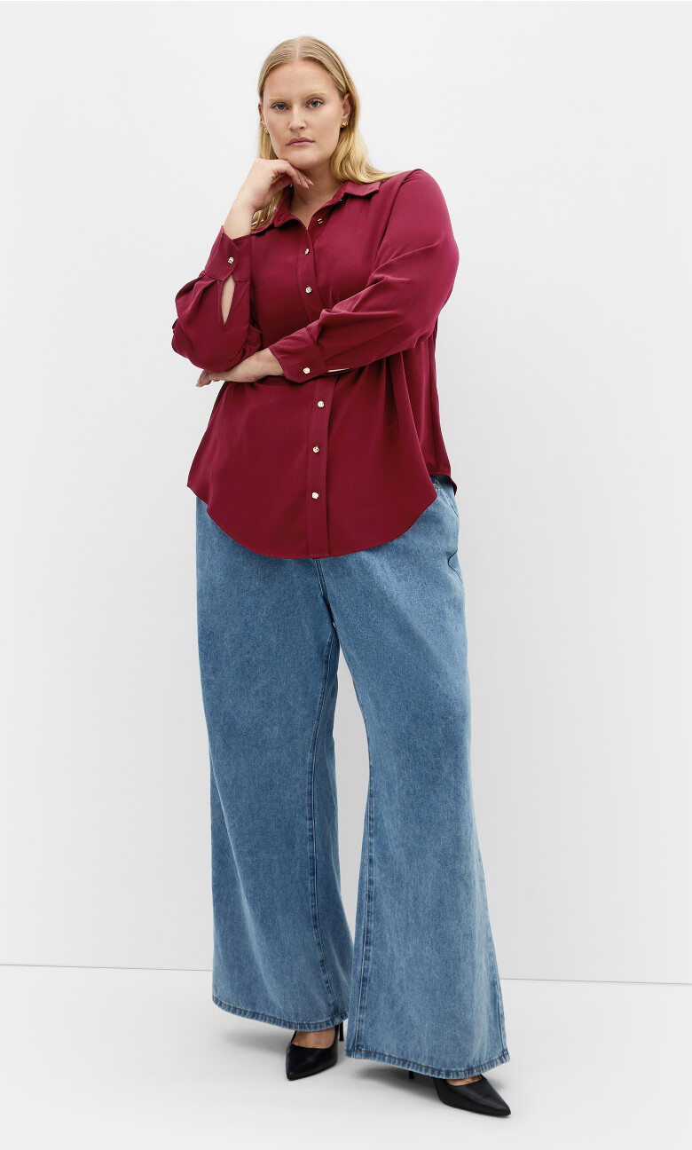 Plus Size Raegan Shirt - Burgundy