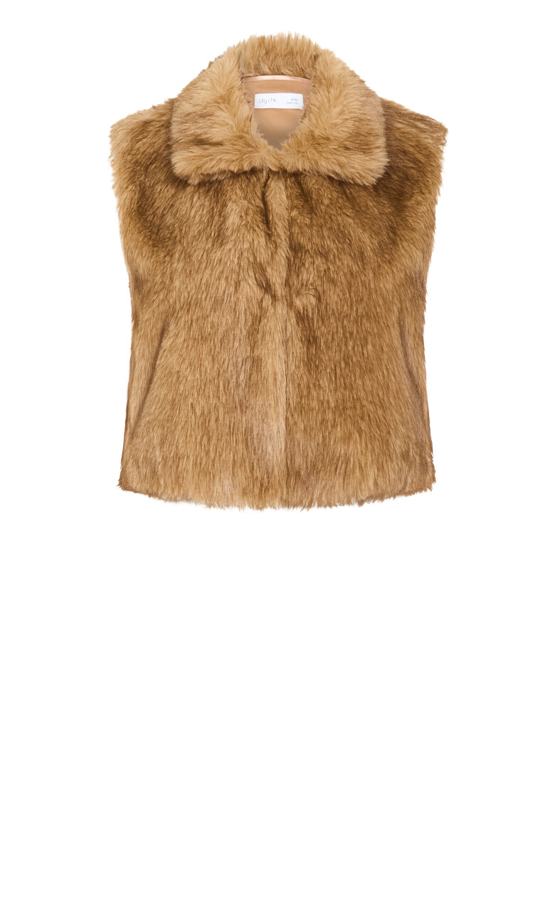 Gianna Faux Fur Vest - natural