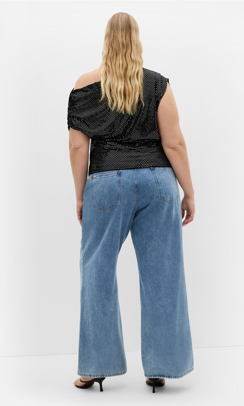 Shimmy Off Shoulder Top - black
