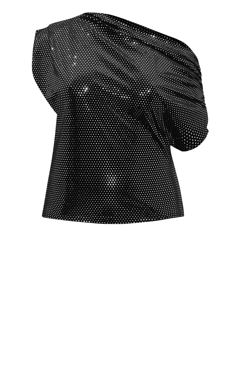 Shimmy Off Shoulder Top - black