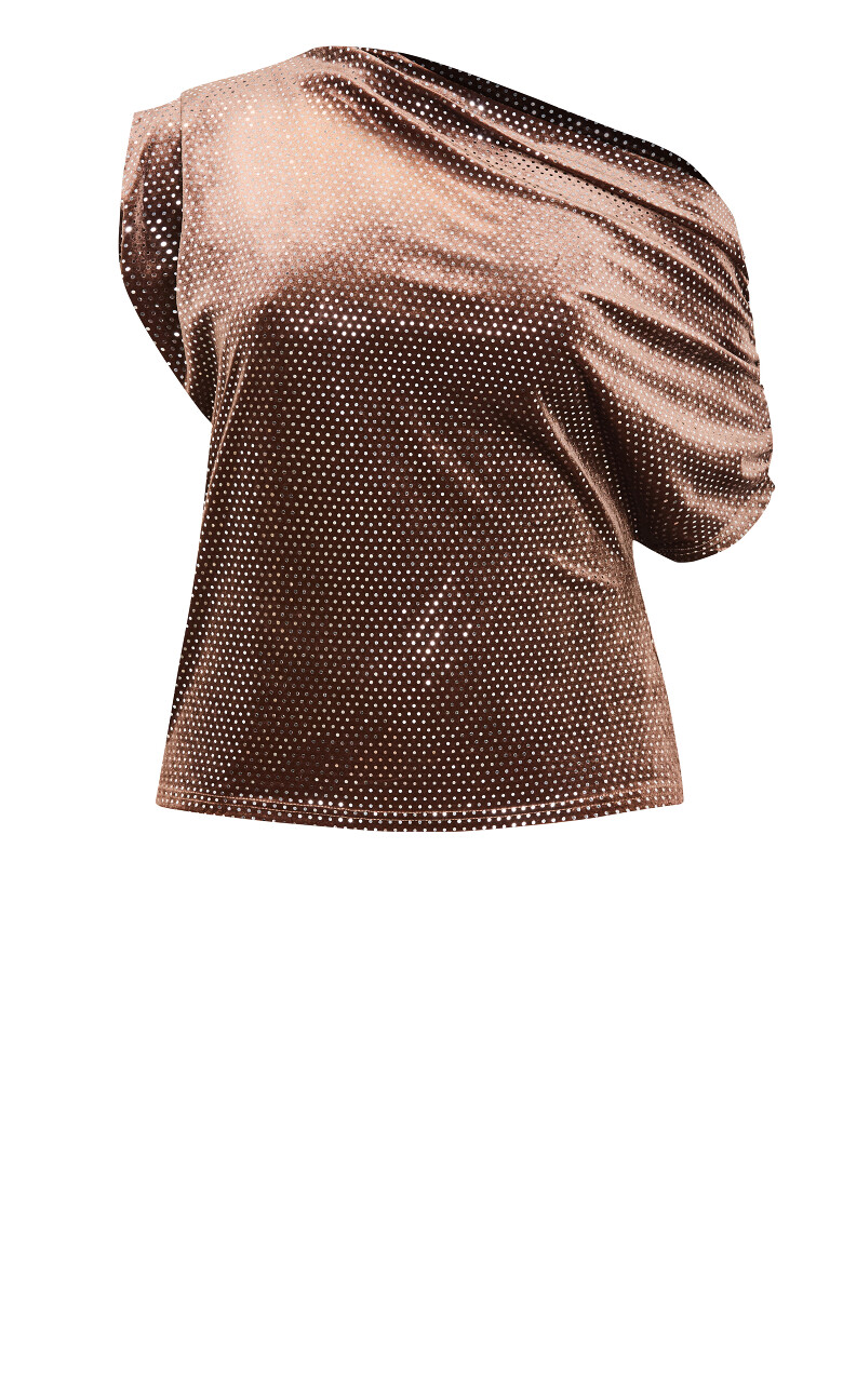 Shimmy Off Shoulder Top - bronze