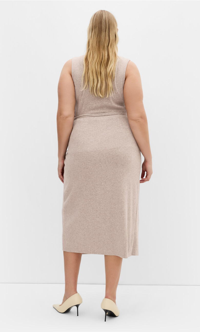 Callie Knit Wrap Midi Skirt - mushroom