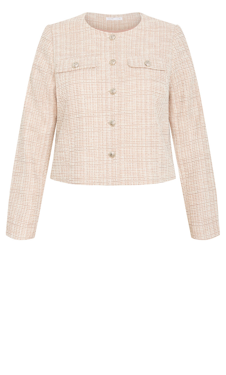 Becka Boucle Jacket - rose check