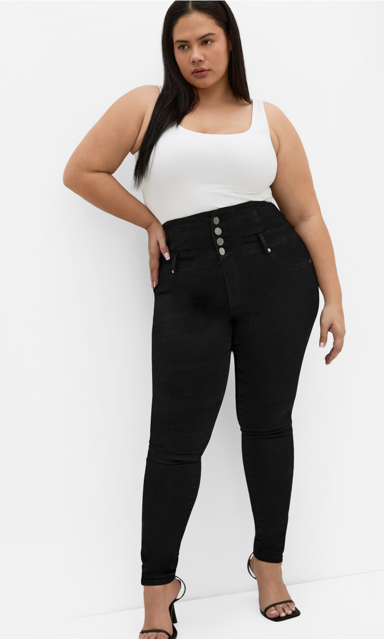 Harley Fit Corset Skinny Regular Jean - black