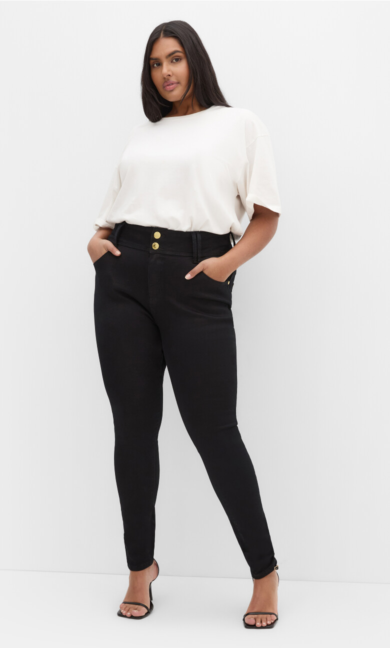 Plus Size Jean Asha Sk R Blk