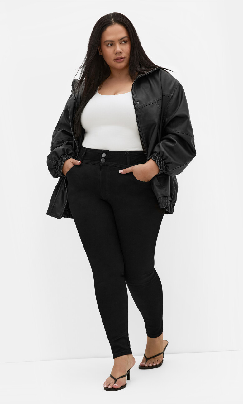 Harley Fit Skinny Petite Jean - black