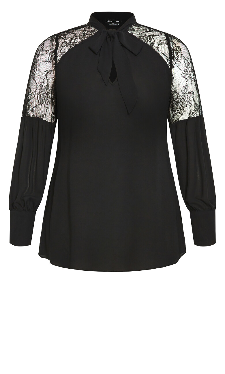 Lacey Shoulder Top - black