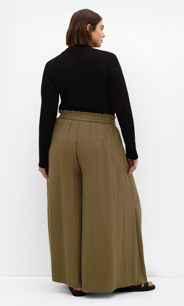 Elly Wide Leg Pant - khaki