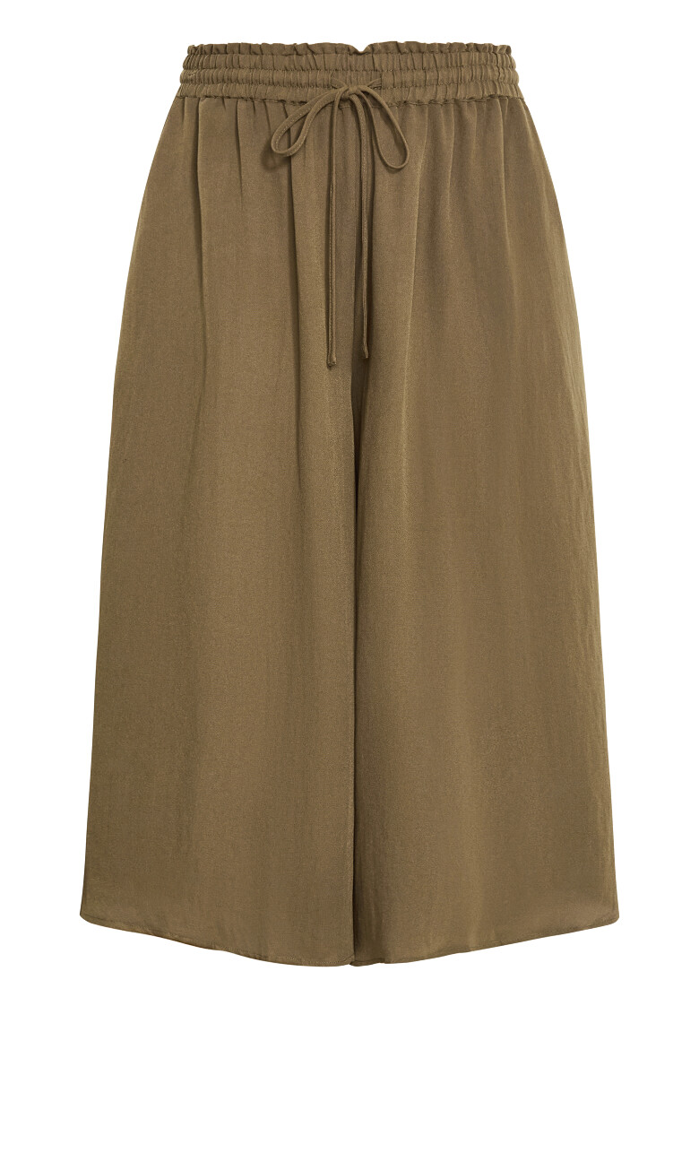 Elly Wide Leg Crop Pant - khaki