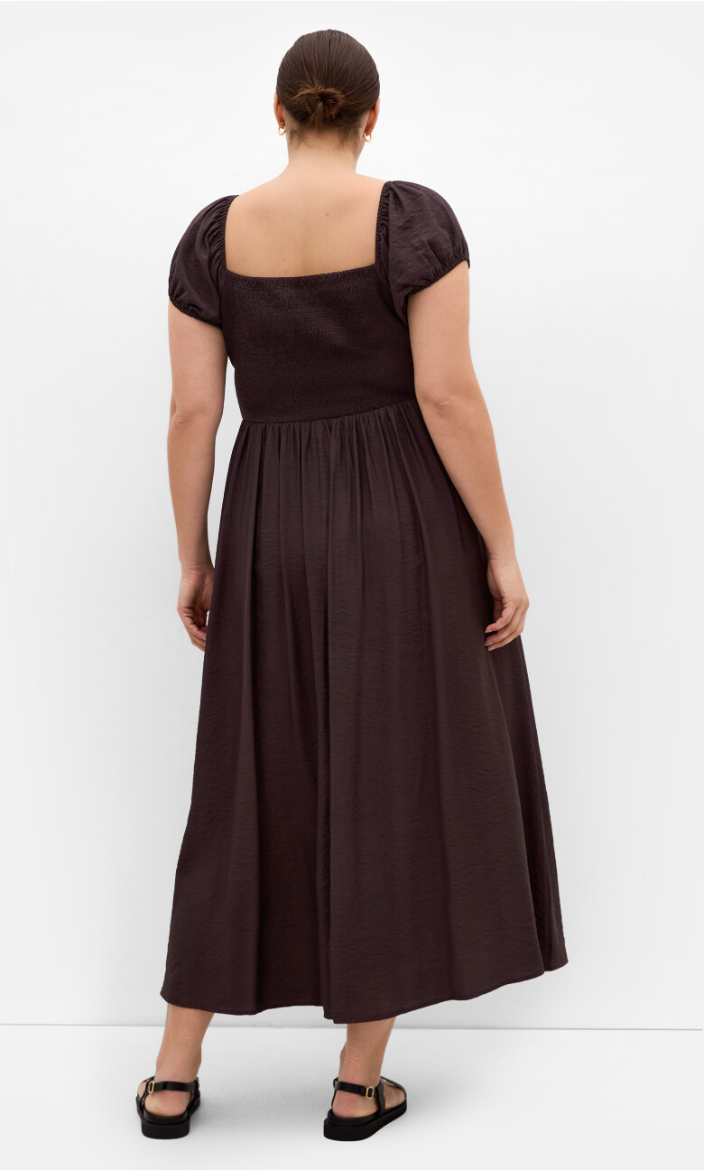 Abbigail Split Maxi Dress - chocolate
