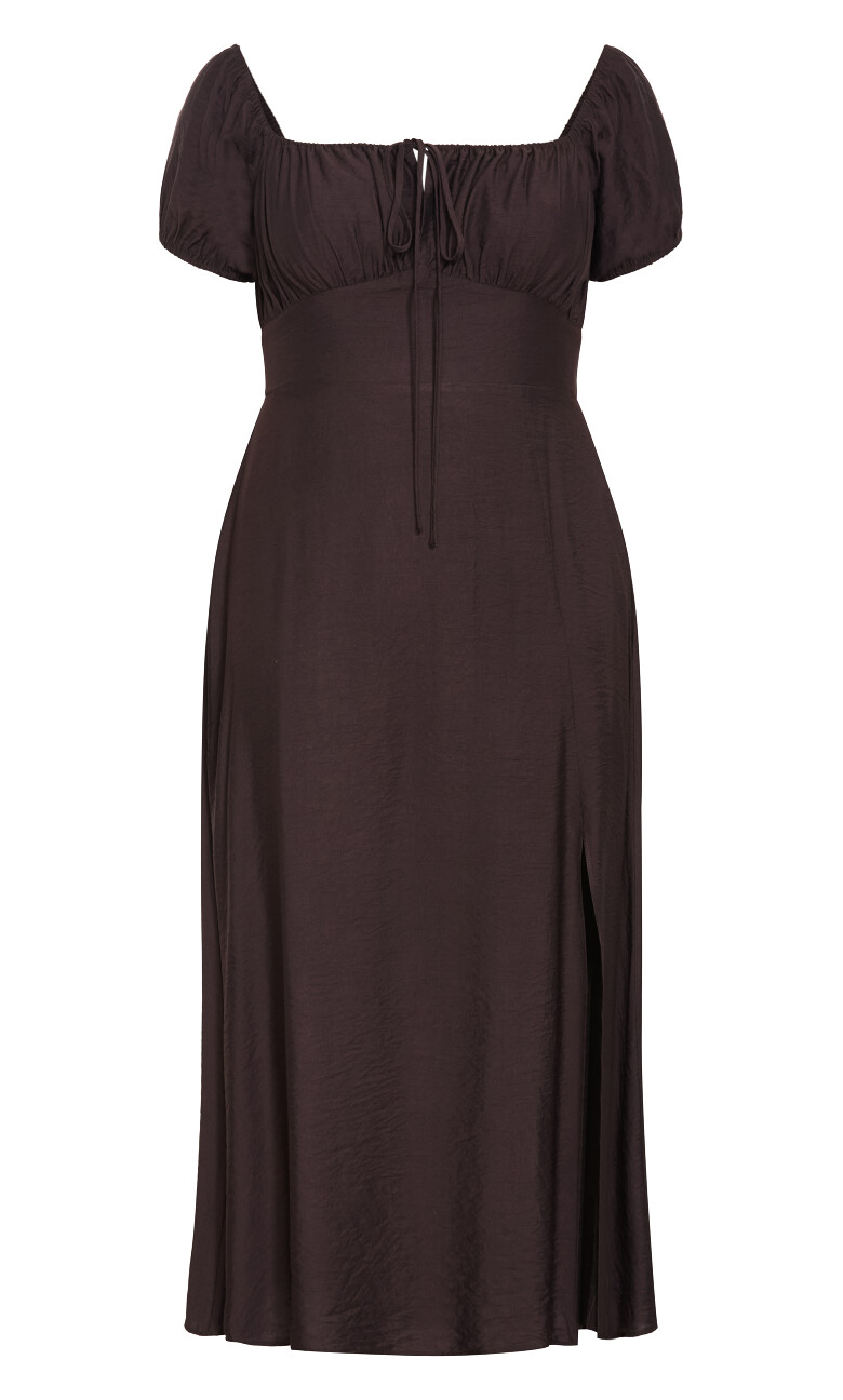 Abbigail Split Maxi Dress - chocolate