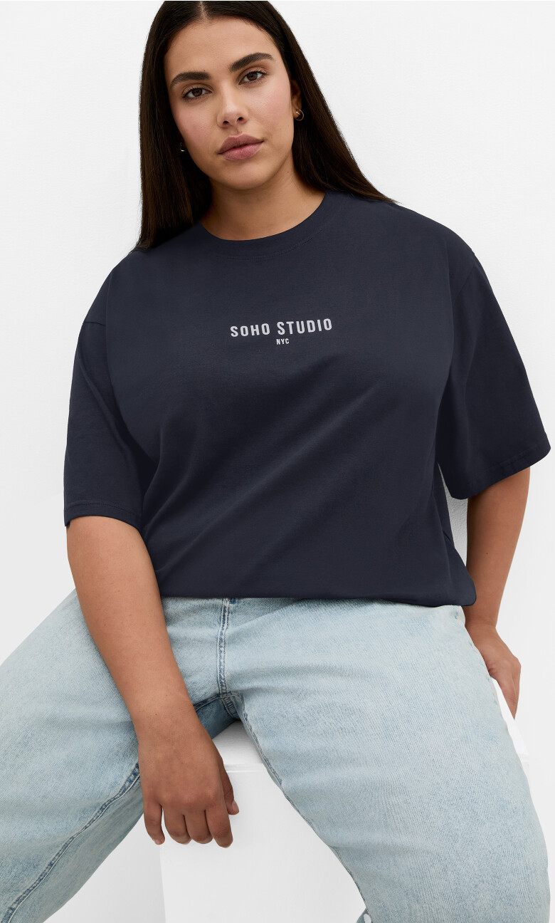 Soho Cotton Tee - navy