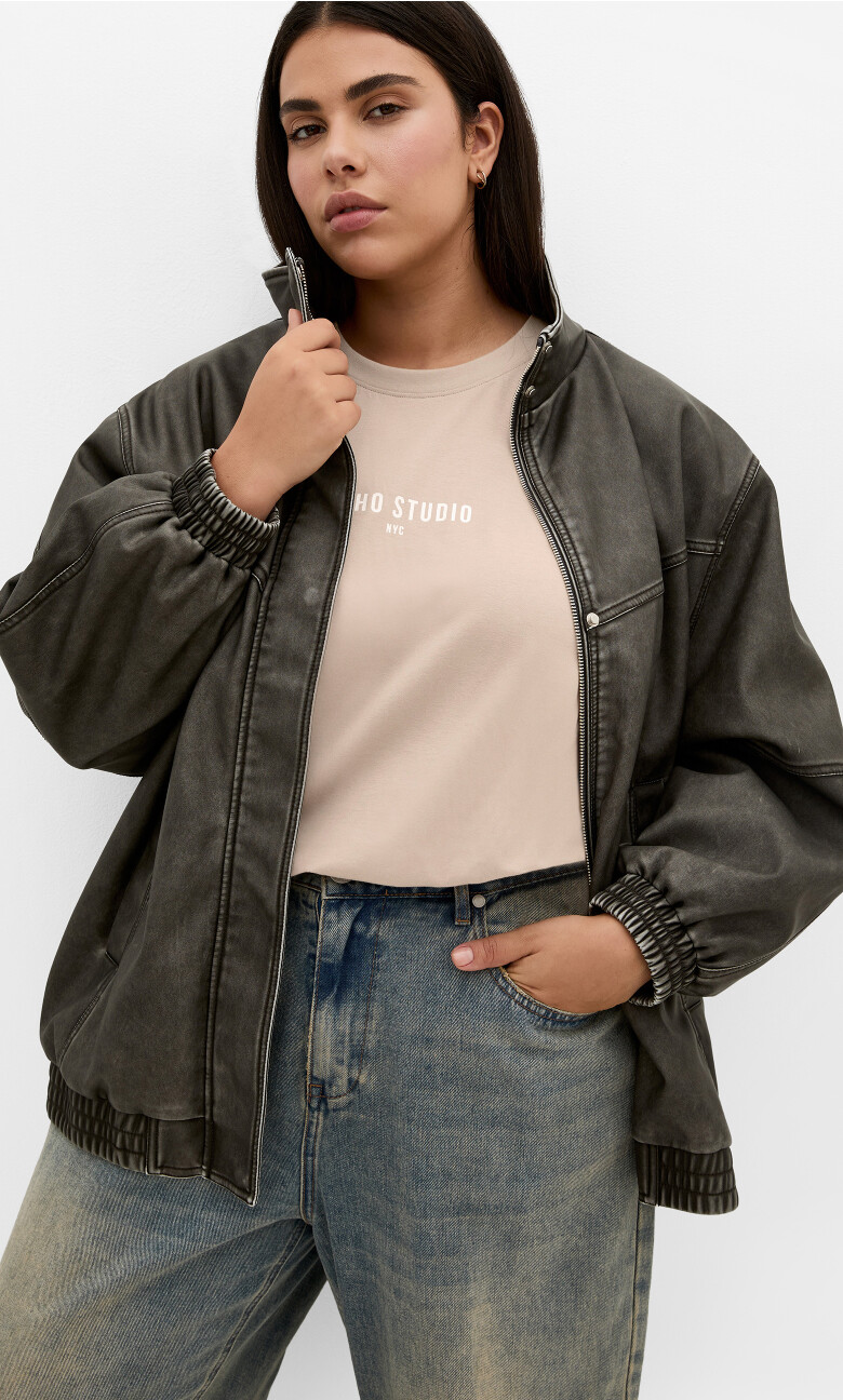 Plus Size Soho Cotton Tee - Stone