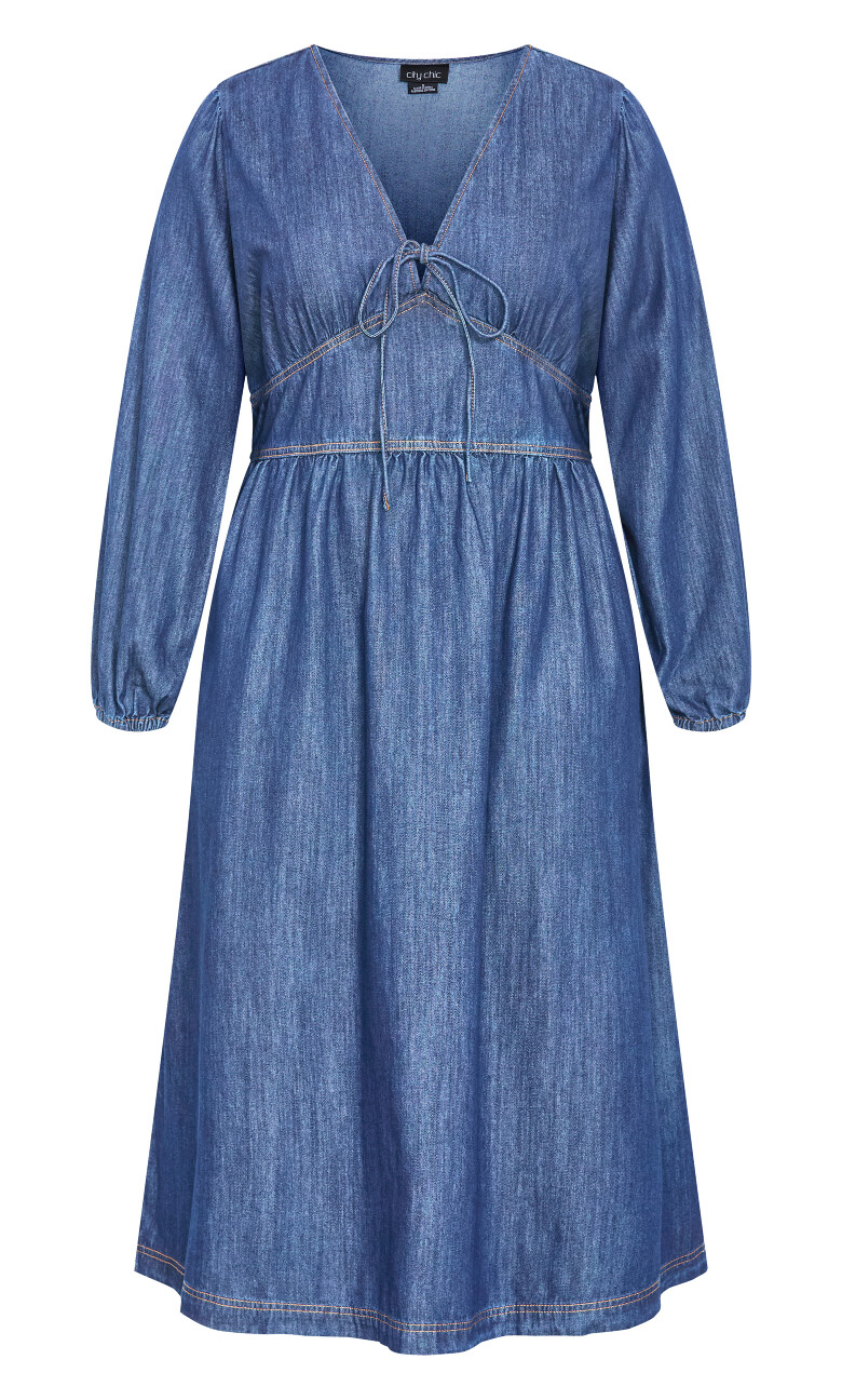Emelia Denim Midi Dress - mid wash