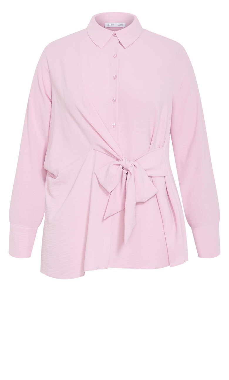 Telia Side Tie Shirt - soft pink