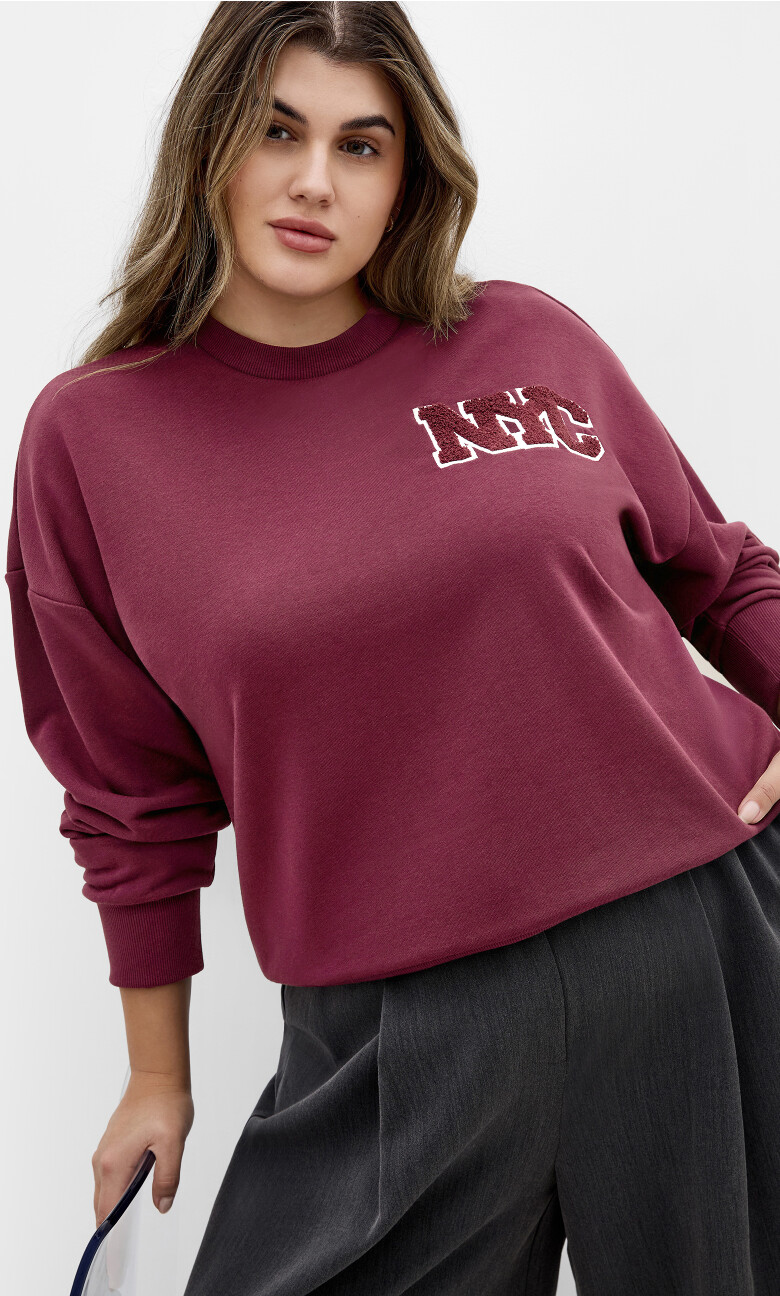 NYC Storm Sweatshirt - cherry