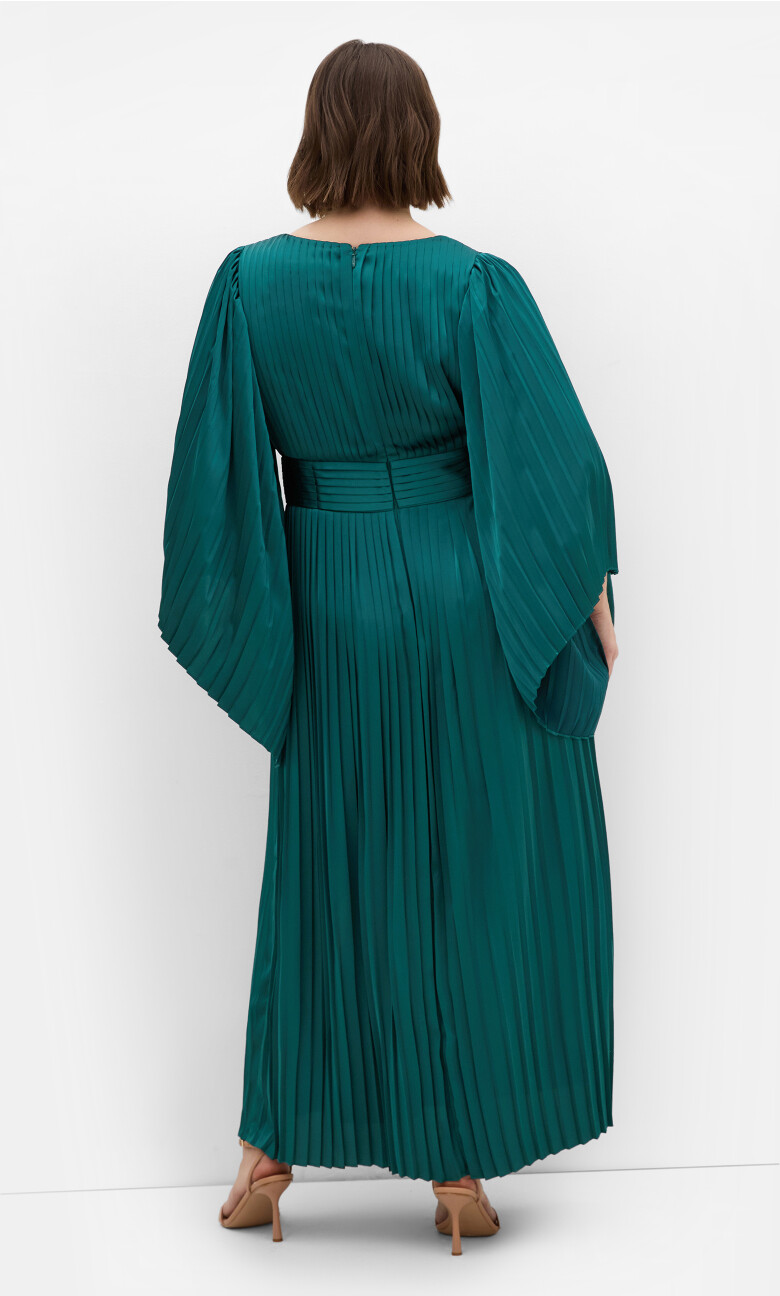 Carmina Pleat Maxi Dress - emerald