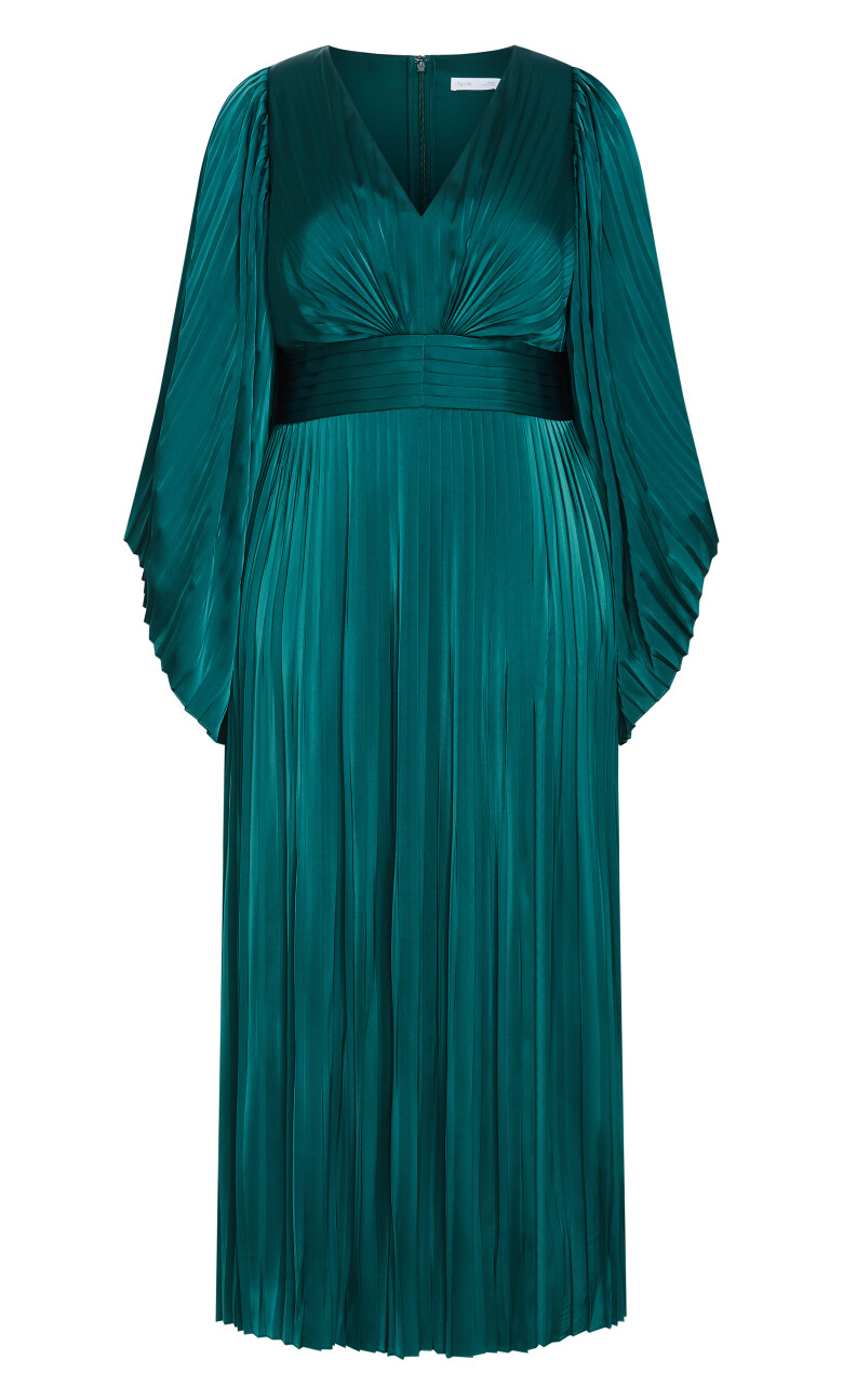 Carmina Pleat Maxi Dress - emerald