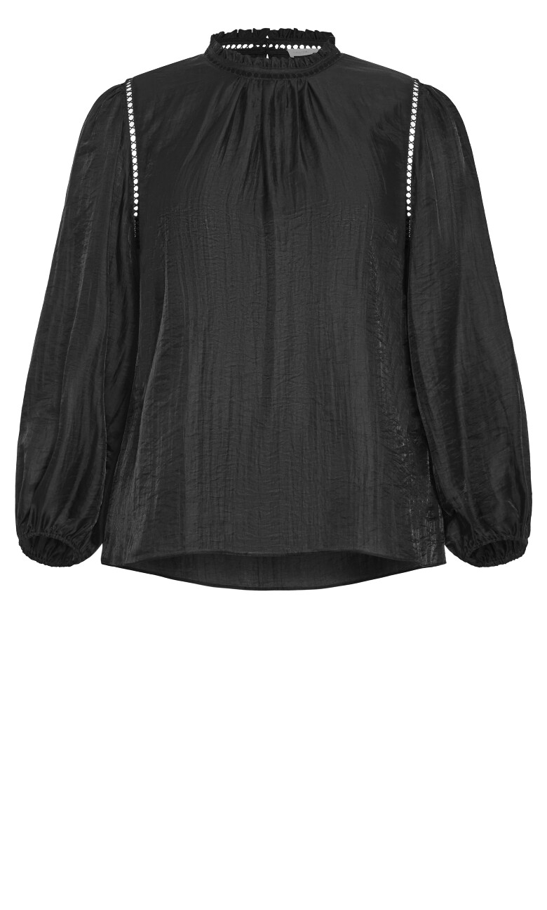 Lorelai Long Sleeve Top - black