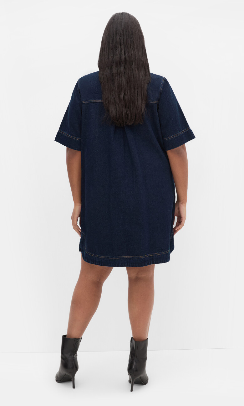 Jojo Denim Mini Dress - dark wash