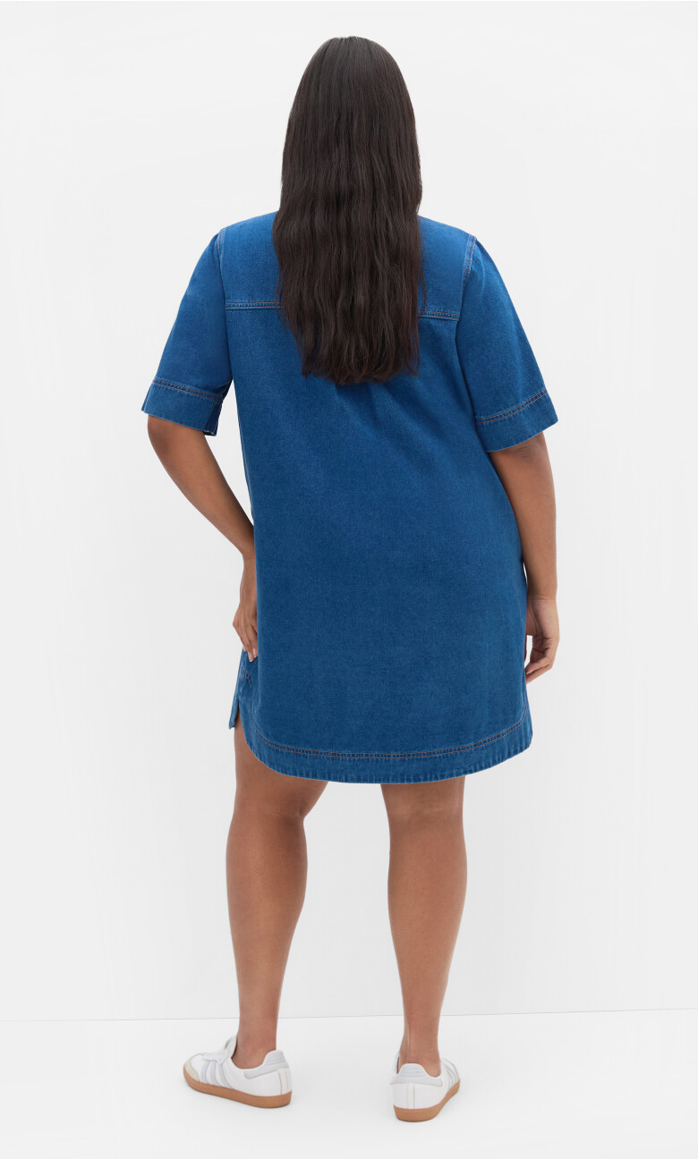 Jojo Denim Mini Dress - mid wash