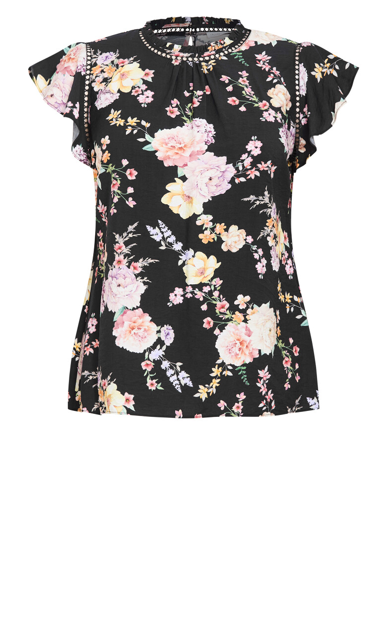 Lori Print Top - black