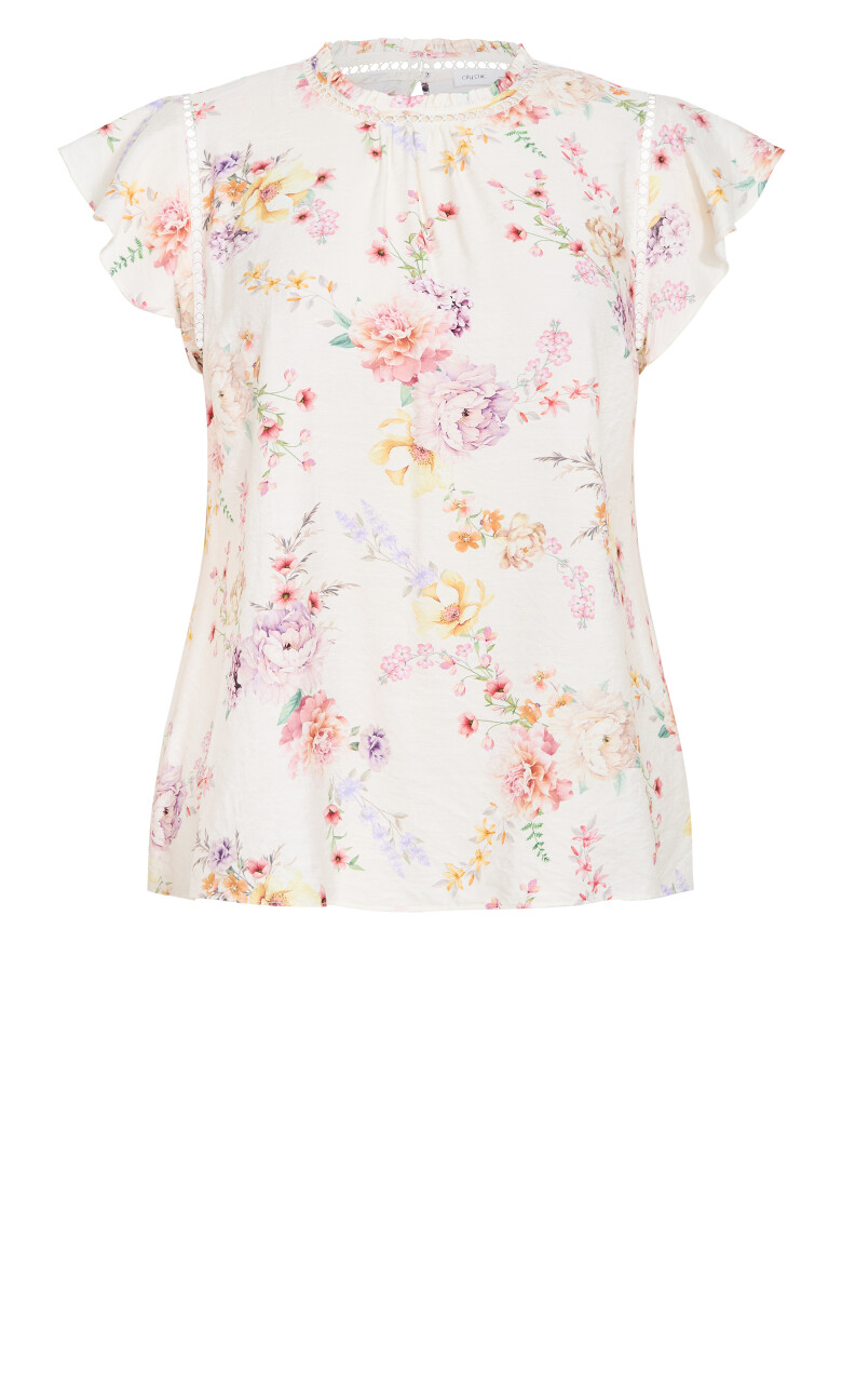 Lori Print Top - ivory