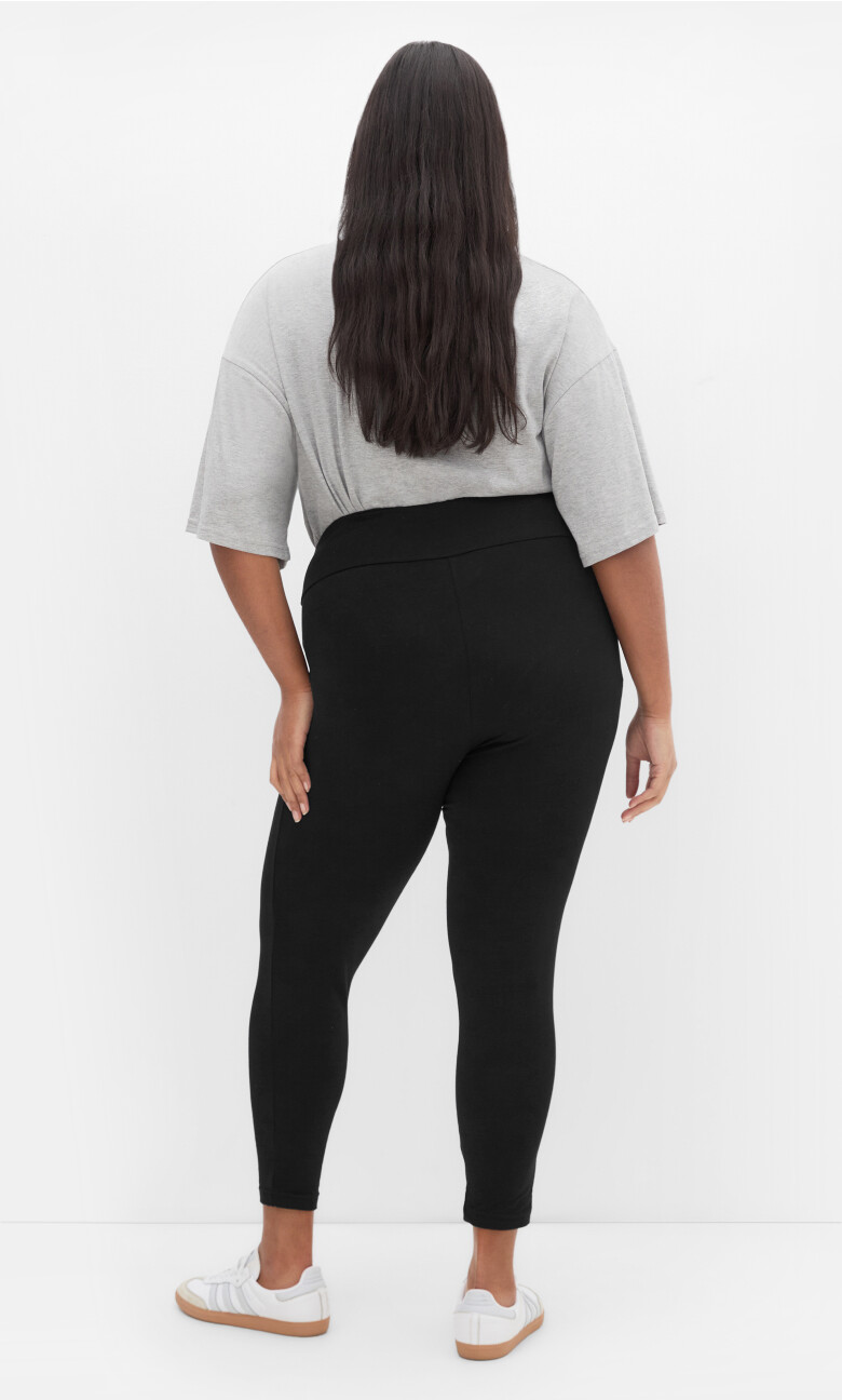 7/8 Length Wide Band Legging - black