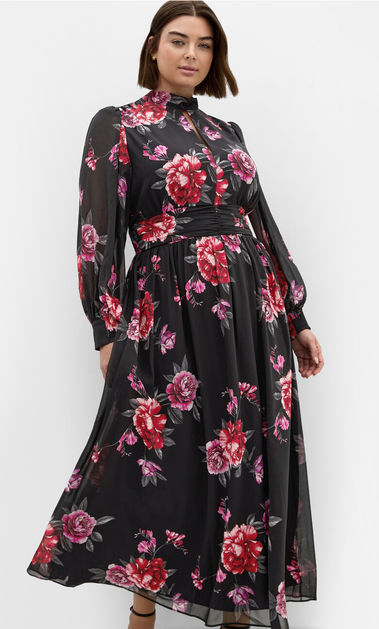 Plus Size Maxi Alexandra Print - Rosa Floral
