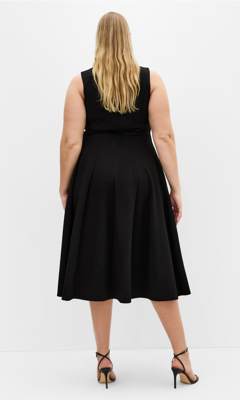 Mary Skater Midi Dress - black