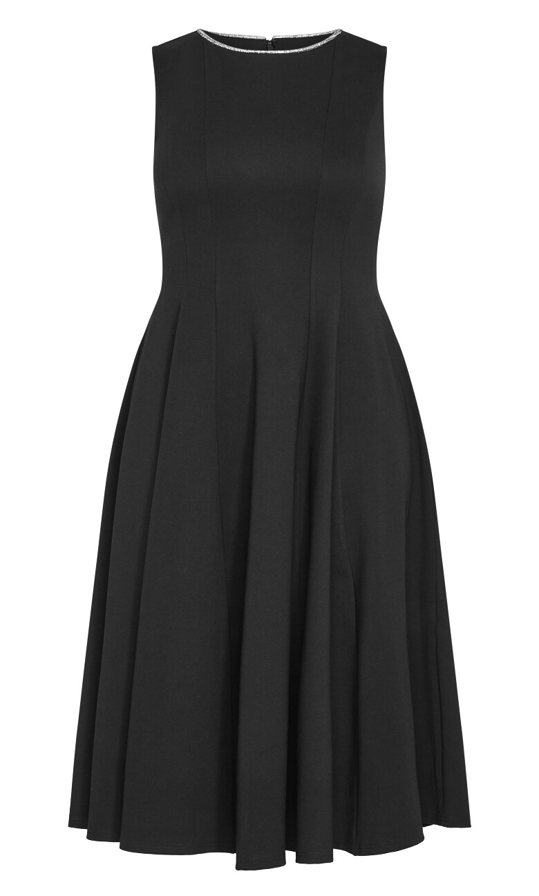 Mary Skater Midi Dress - black