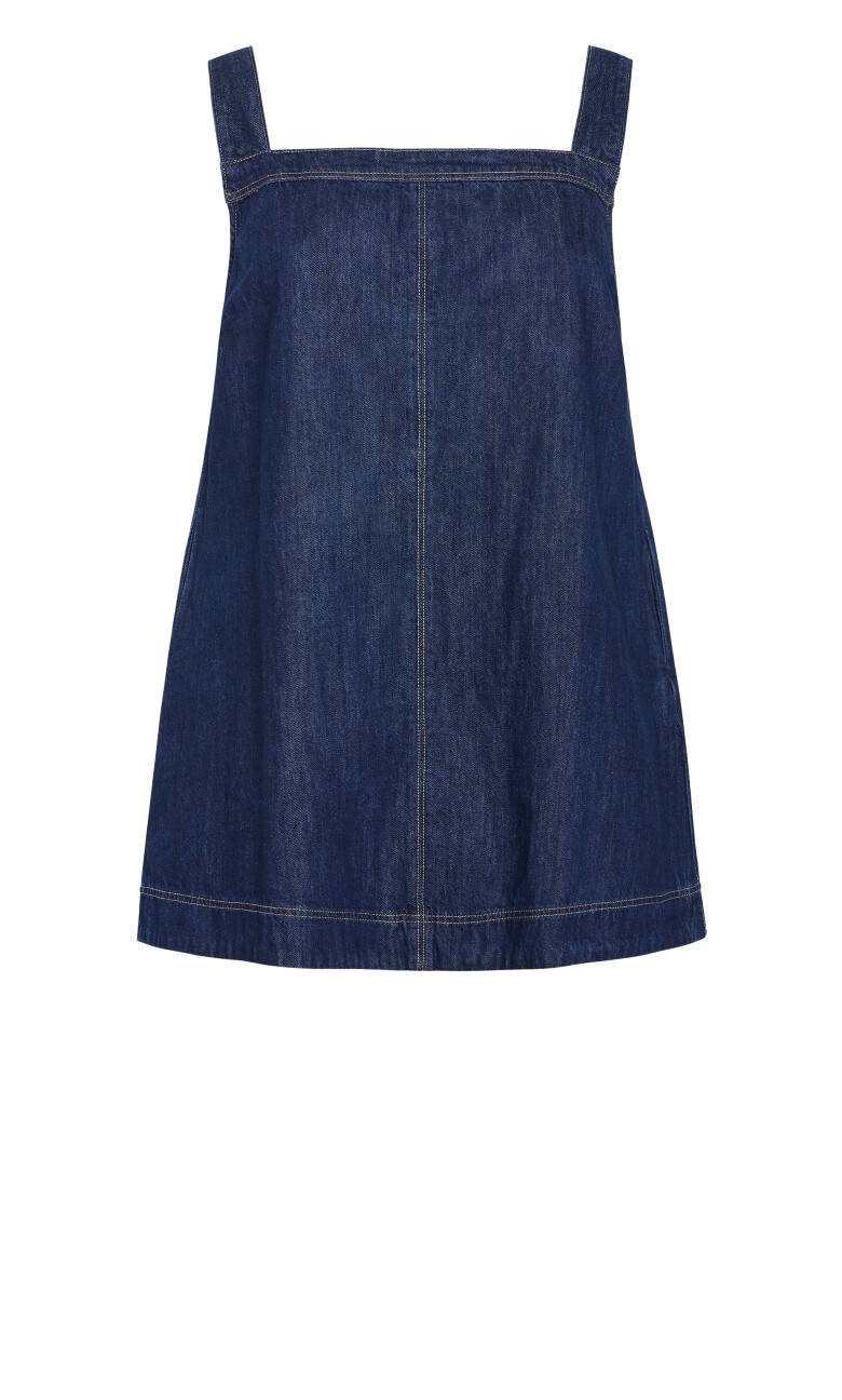 Dana Pinny Denim Mini Dress - dark wash