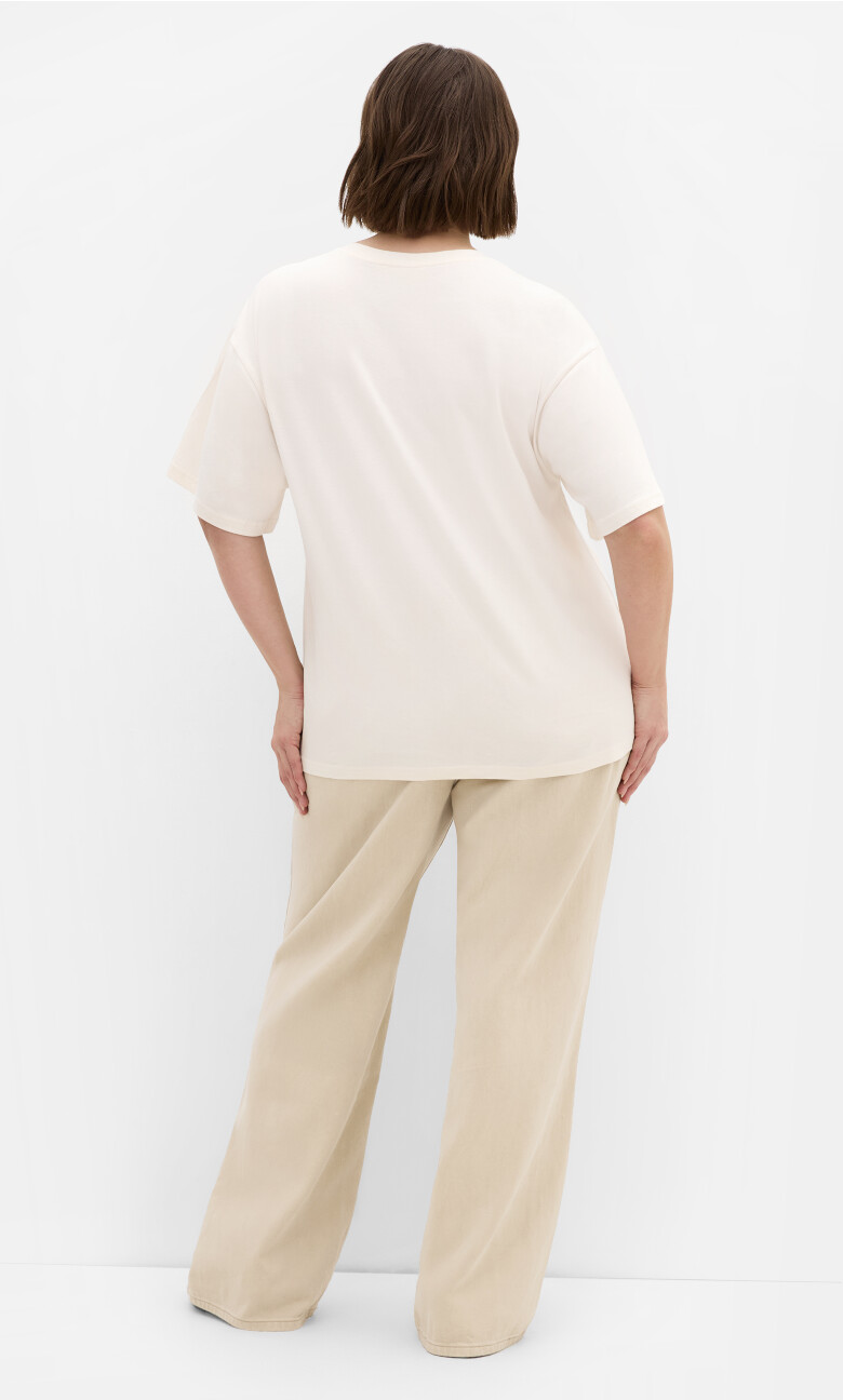Oversized Amsterdam Print Tee - cream
