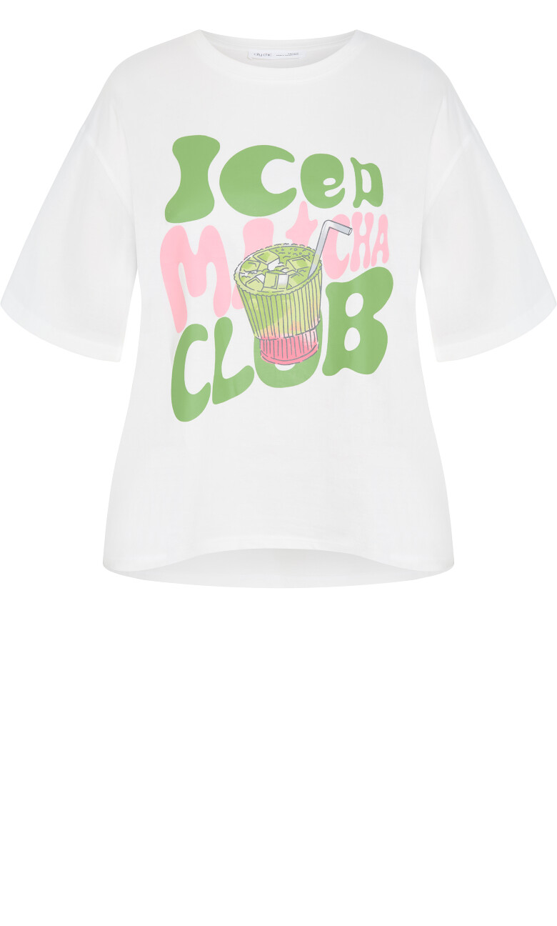 Oversized Print Tee - ivory