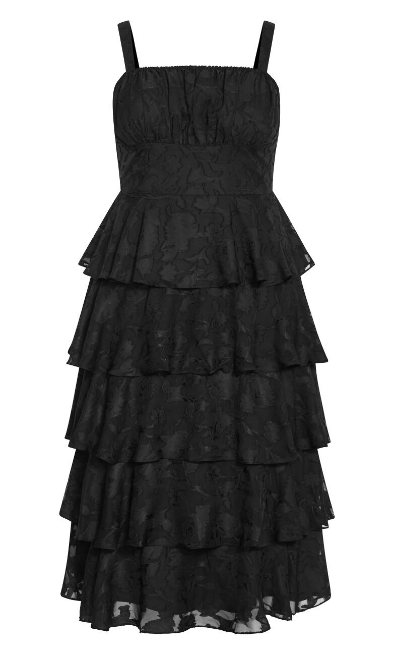 Daniela Ruffle Tier Dress - black