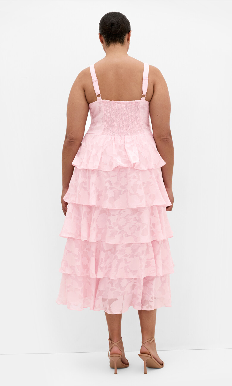 Daniela Ruffle Tier Dress - soft pink