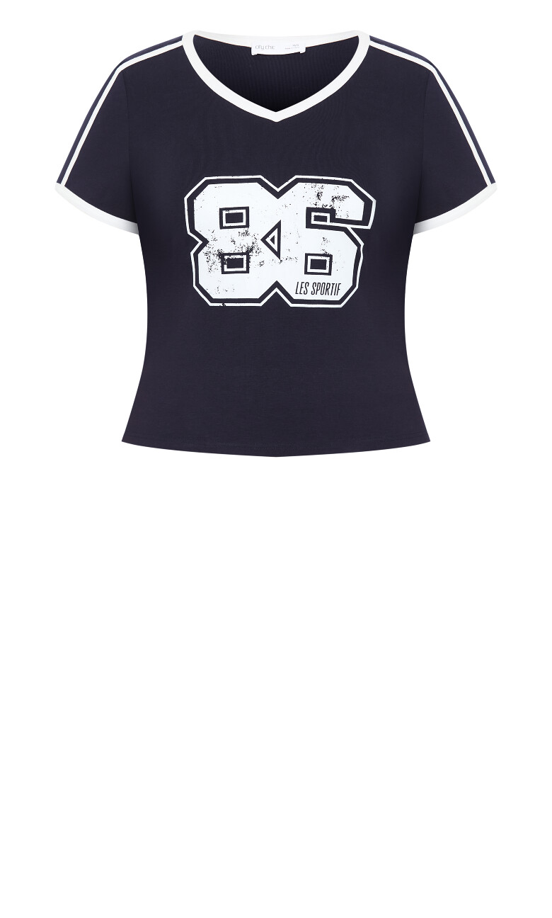 Micro Sport Print Tee - navy