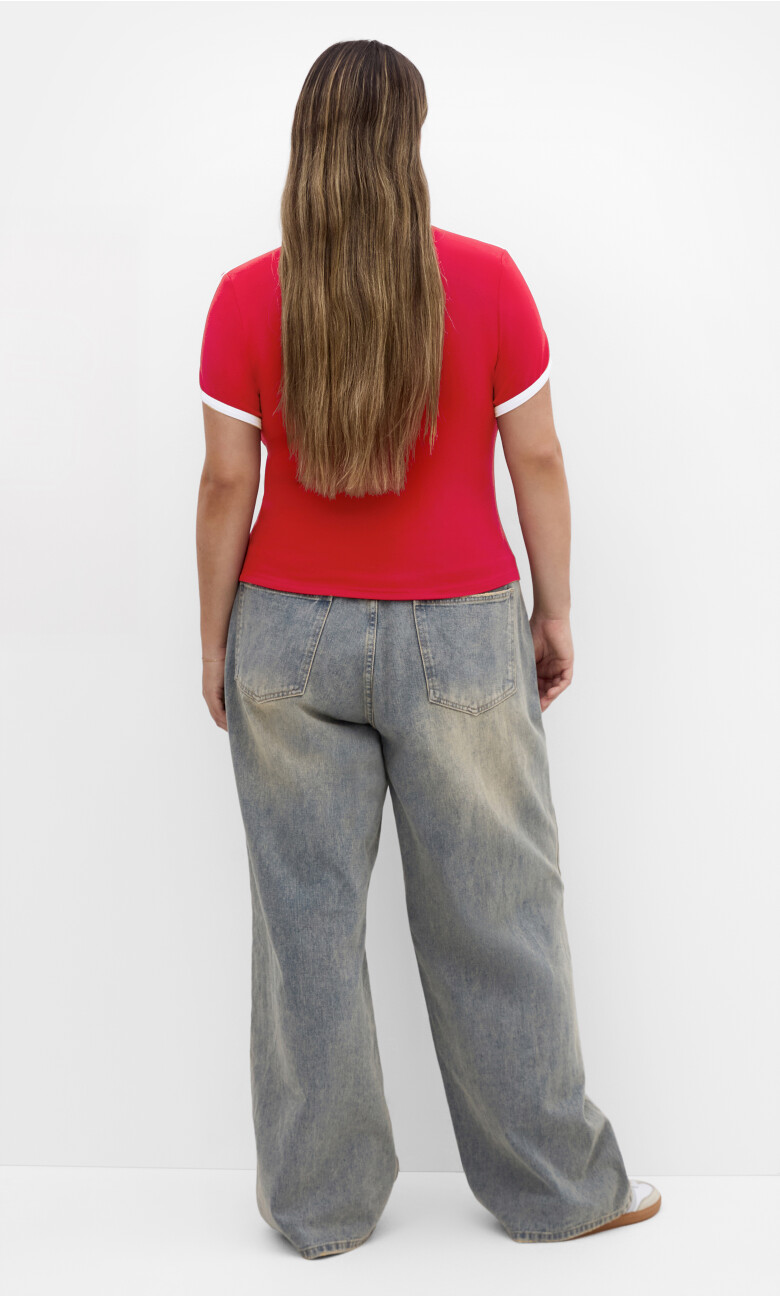 Micro Sport Print Tee - red