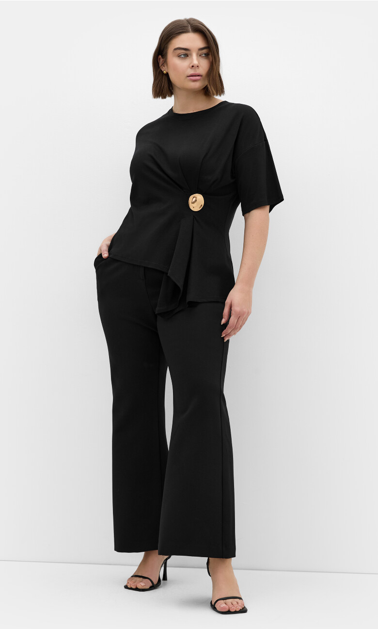 Plus Size Fashion Tee - Black