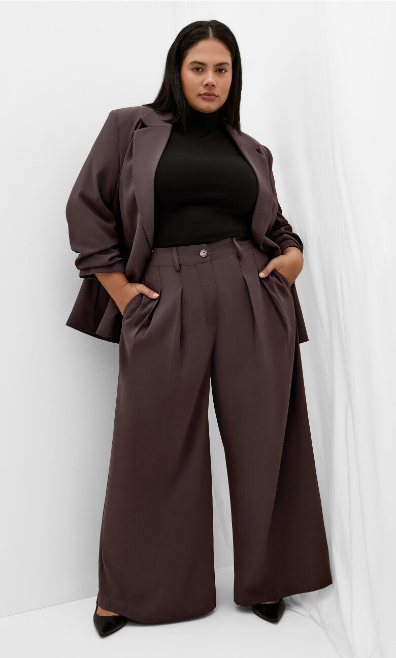 Plus Size Abbie Blazer - chocolate
